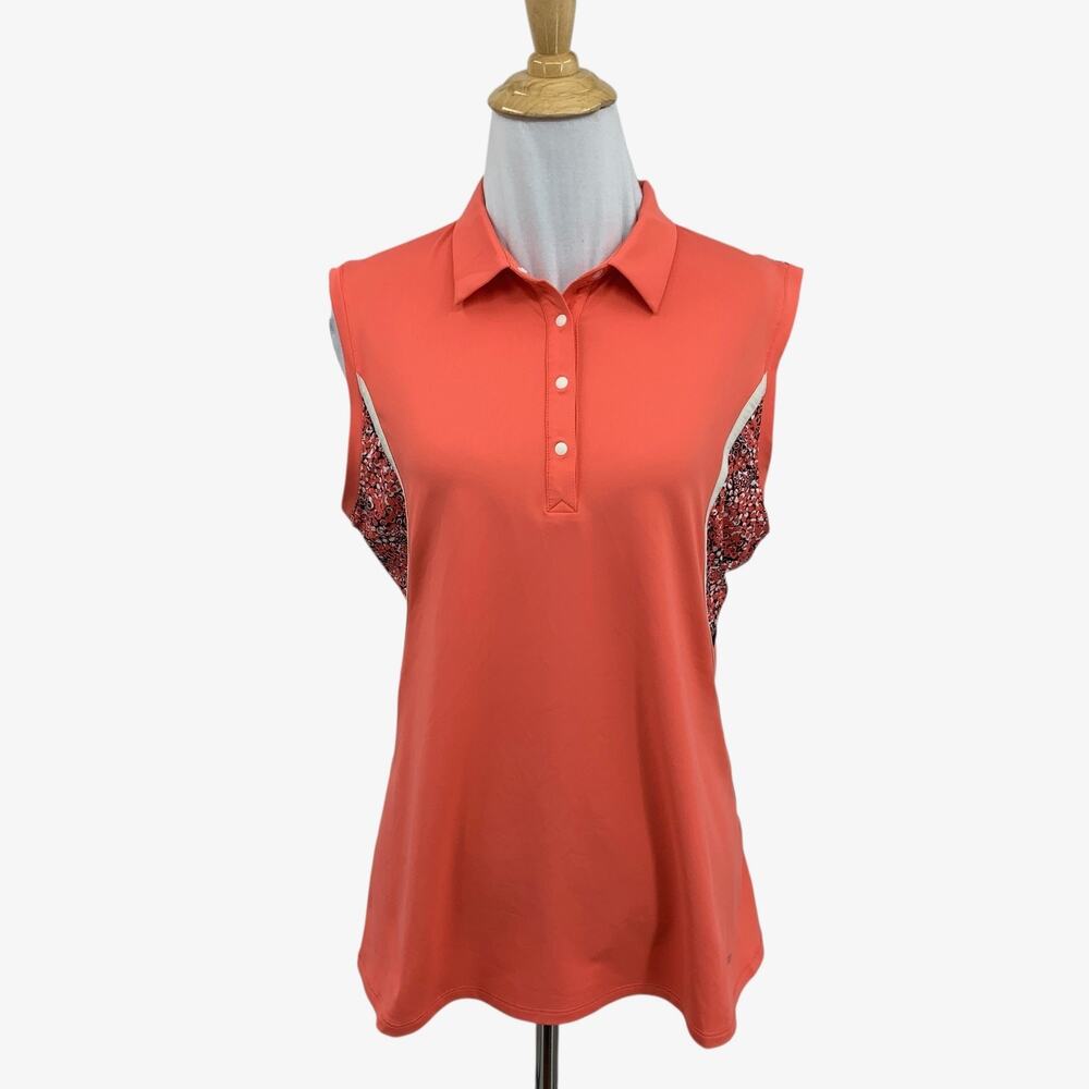 Annika Polo Top Womens M Medium DryTec 50 UPF Sleeveless Golf Cutter & Buck